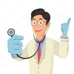 depositphotos 251195910 stock illustration cartoon doctor using stethoscope 150x150